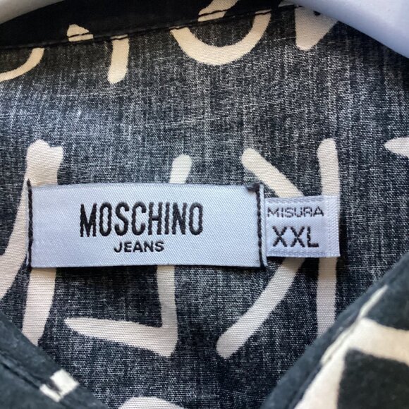 Moschino Jeans Alphabet Print Mens Shirt XXL Y2k Iconic 2000's Vintage - Picture 3 of 10